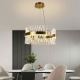 LED Dimmable crystal chandelier on a string LED/130W/230V 3000-6500K gold + remote control