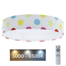 LED Dimmable children's ceiling light SMART GALAXY KIDS LED/24W/230V 3000-6500K dots colorful + remote control