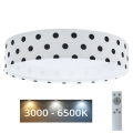 LED Dimmable children's ceiling light SMART GALAXY KIDS LED/24W/230V 3000-6500K dots white/black + remote control