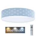 LED Dimmable children's ceiling light SMART GALAXY KIDS LED/24W/230V 3000-6500K stars blue/white + remote control