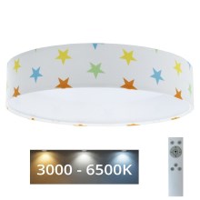 LED Dimmable children's ceiling light SMART GALAXY KIDS LED/24W/230V 3000-6500K stars colorful + remote control