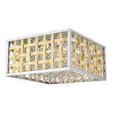 LED Dimmable crystal ceiling light COLUMBUS LED/20W/230V gold/chrome