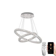 LED Dimmable crystal chandelier on a string LED/115W/230V 3000-6500K silver + remote control