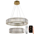LED Dimmable crystal chandelier on a string LED/65W/230V 3000-6500K chrome/gold + remote control