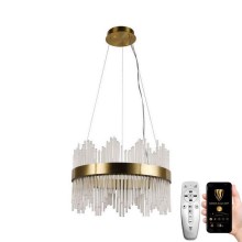 LED Dimmable crystal chandelier on a string LED/70W/230V 3000-6500K gold + remote control