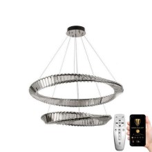LED Dimmable crystal chandelier on a string LED/90W/230V 3000-6500K chrome + remote control