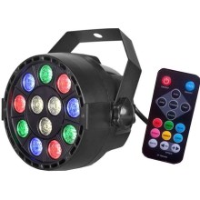 LED Disco floodlight LED/12W/230V multicolor + remote control