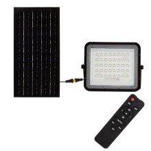 LED Outdoor dimmable solar floodlight LED/10W/3,2V IP65 6400K black + remote control