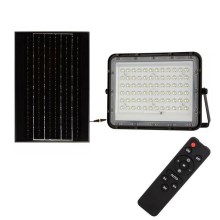 LED Outdoor dimmable solar floodlight LED/15W/3,2V IP65 4000K black + remote control