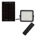 LED Outdoor dimmable solar floodlight LED/6W/3,2V IP65 6400K black + remote control