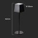 LED Outdoor dimmable touch rechargeable table lamp LED/2W/5V 4400 mAh IP54 black