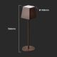 LED Outdoor dimmable touch rechargeable table lamp LED/2W/5V 4400 mAh IP54 brown