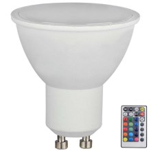 LED RGB Dimmable bulb GU10/4,8W/230V 3000K + remote control