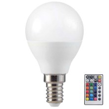 LED RGB Dimmable bulb P45 E14/4,8W/230V 3000K + remote control