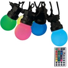 LED RGB Outdoor chain STRING 13 m 15xLED/0,5W/230V IP44 + remote control