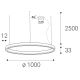 LED2 - LED Dimmable chandelier on a string CIRCLE LED/80W/230V 3000K/4000K d. 100 cm white