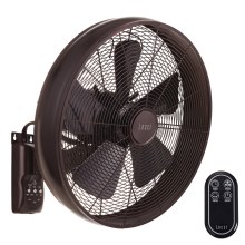 Lucci air 213125 - Wall fan BREEZE 55W/230V black/brown + remote control