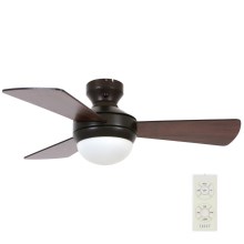 Lucci Air 512311 - Ceiling fan AIRLIE HUGGER 2xE27/15W/230V wood/brown + remote control