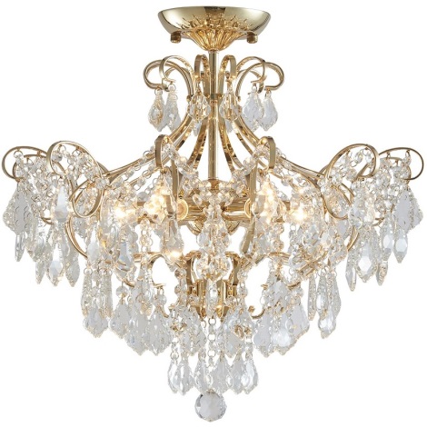 LUXERA 62439 - Crystal surface-mounted chandelier GRANADA 6xE14/40W/230V