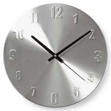 Metal wall clock 1xAA chrome