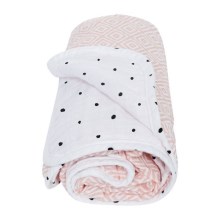 MOTHERHOOD - Two-ply cotton muslin blanket 95x110 cm pink