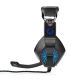 LED Gaming headphones with a microphone black/blue