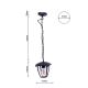 Outdoor chandelier on a chain FOX 1xE27/40W/230V IP44 black
