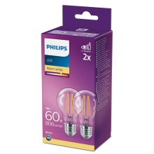 PACK 2x LED Bulb Philips A60 E27/7W/230V 2700K