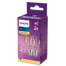 PACK 2x LED Bulb Philips P45 E14/4,3W/230V 2700K