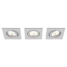 Philips 50123/87/P0 - PACK 3x LED Dimmable recessed light CASEMENT LED/4,5W/230V