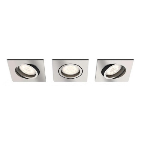 Philips 50393/17/P0 - SET 3x LED Dimmable recessed light SHELLBARK Warm Glow 1xLED/4,5W/230V 2200-2700K