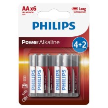 Philips LR6P6BP/10 - 6 pcs Alkaline battery AA POWER ALKALINE 1,5V
