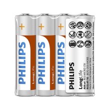 Philips R03L4F/10 - 4 pcs Zinc-chloride battery AAA LONGLIFE 1,5V