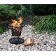 Portable wood campfire with grate black