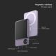 Power Bank with a display and wireless charging Power Delivery 5000mAh/20W/5V purple