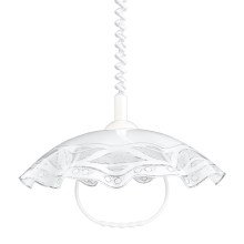 Prezent 44 - Pull-down chandelier LYRA GLASS 1xE27/60W/230V