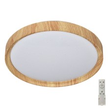 Prezent 71330 - LED Dimmable ceiling light WOODEN LED/33W/230V 3000-6500K + remote control
