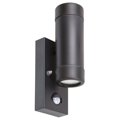 Rabalux - Outdoor wall light with a sensor 2xGU10/10W/230V black IP44