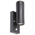 Rabalux - Outdoor wall light with sensor 2xGU10/10W/230V IP44 black