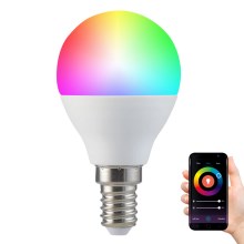 RGB LED Dimmable bulb G45 E14/5,5W/230V 3000-6500K Wi-fi Tuya