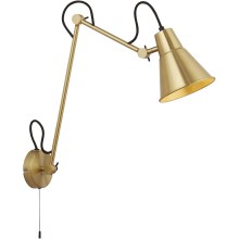 Searchlight - Dimmable wall lamp SWING ARM 1xE27/20W/230V brass