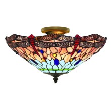 Searchlight - Tiffany surface-mounted chandelier DRAGONFLY 3xE14/40W/230V