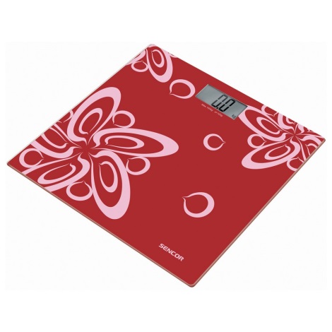 Sencor - Digital personal scale with LCD display 1xCR2032 red