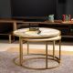 SET 2x Coffee table TAMBUR gold/beige