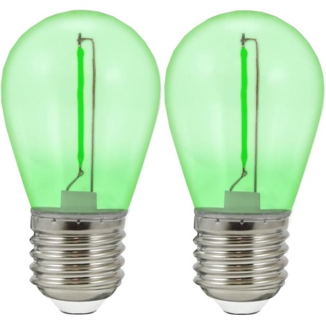 SET 2x LED Bulb PARTY E27/0,3W/36V green