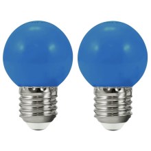 SET 2x LED Bulb PARTY E27/0,5W/36V blue 3000K