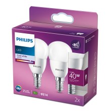 SET 2x LED Bulb Philips P45 E14/5,5W/230V 4000K