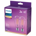 SET 2x LED Bulb VINTAGE Philips ST64 E27/4,3W/230V 2700K