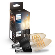 SET 2x LED Dimmable bulb Philips Hue WHITE AMBIANCE E14/4,6W/230V