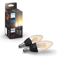 SET 2x LED Dimmable bulb Philips Hue WHITE FILAMENT E14/4,5W/230V 2100K